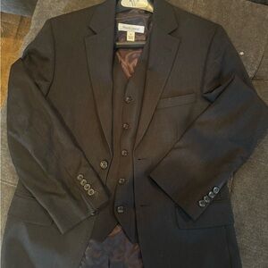 3 Piece Suit Pronto Uomo Black Striped Blazer